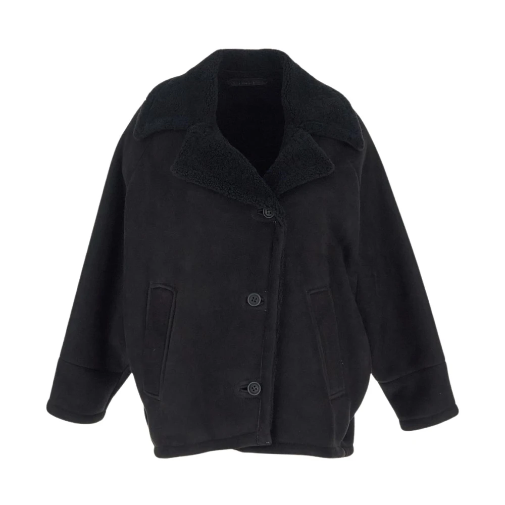 Salvatore Santoro Leren Mer Coat Black Dames