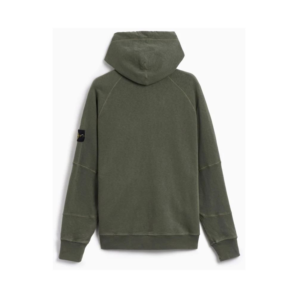 Stone Island Klassieke Zip Hoodie met Gewassen Look Green Heren