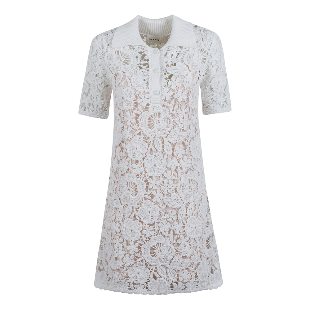 P.a.r.o.s.h. Witte Kant Polo Jurk White Dames