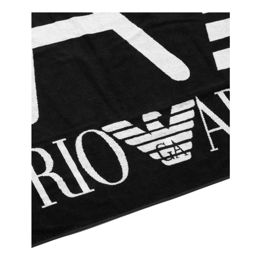 Emporio Armani EA7 Multikleur Logo Strandhanddoek Black Heren