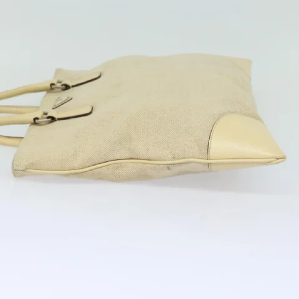 Prada Vintage Pre-owned Canvas handbags Beige Dames