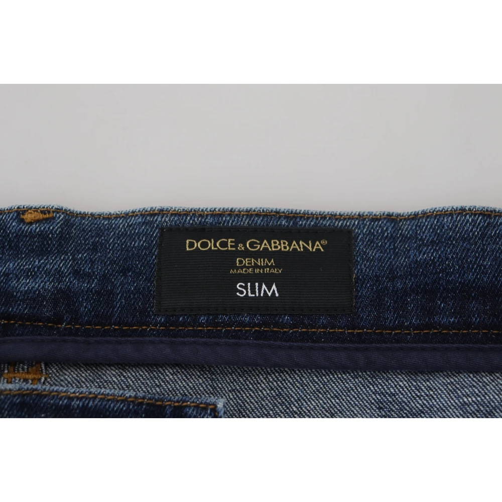 Dolce & Gabbana Elegante Blauwe Skinny Jeans Blue Heren