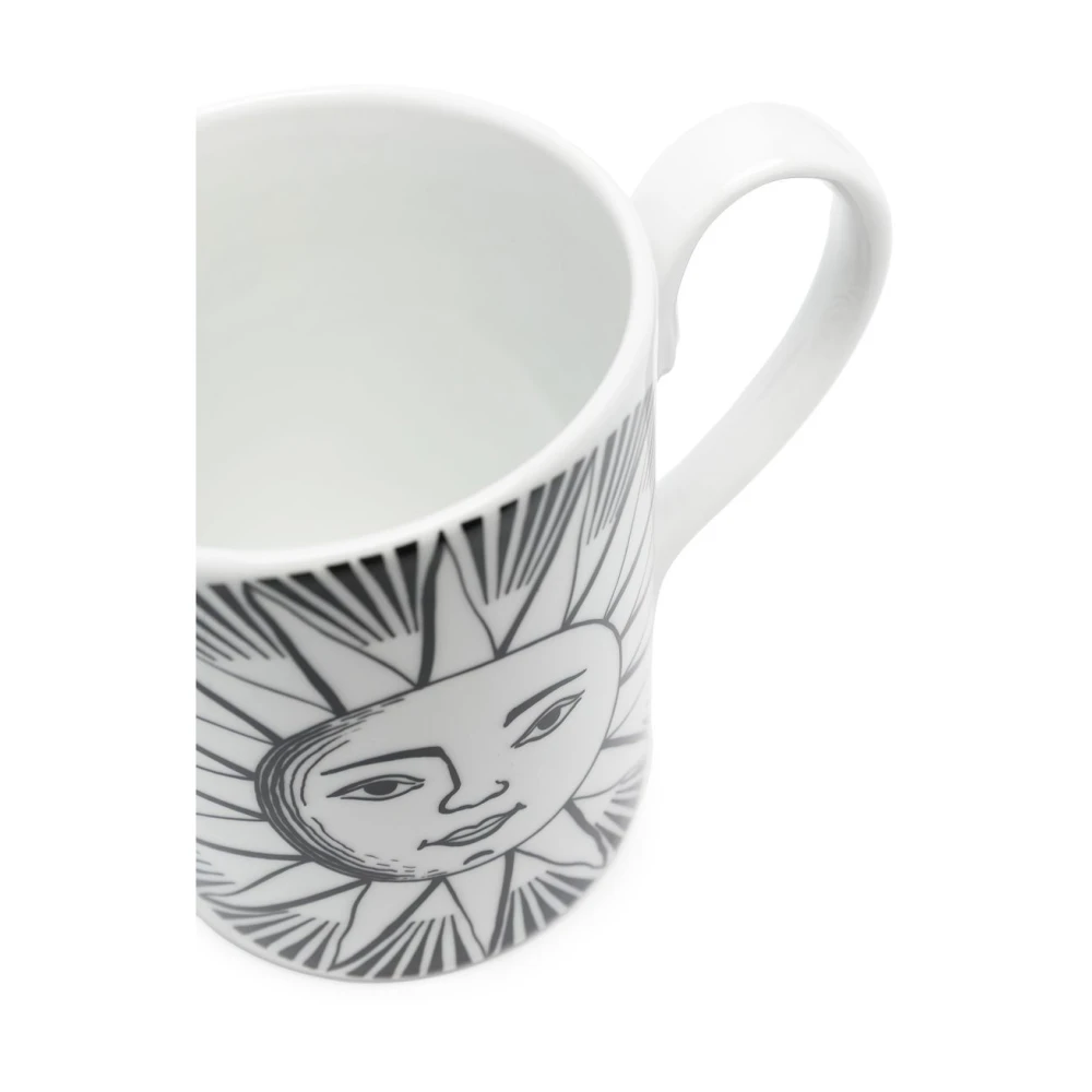Fornasetti Zon Thema Porseleinen Beker White Dames