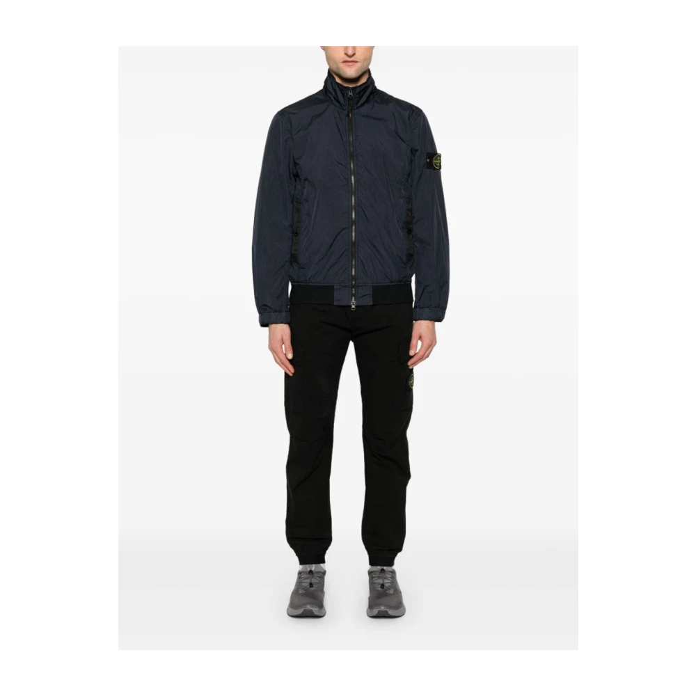 Stone Island Blauwe Nylon Bomberjack Blue Heren