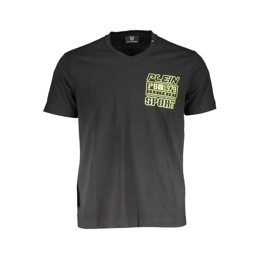 Plein Sport Herr Svart Toppar S, Bomull, Bomull T-Shirt