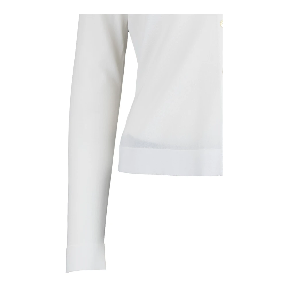 Elisabetta Franchi V-hals Geknoopt Vest White Dames