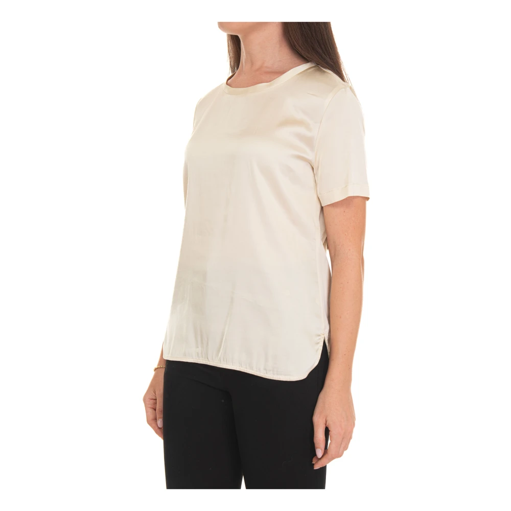 Liu Jo Korte Mouw Ronde Hals T-shirt Beige Dames