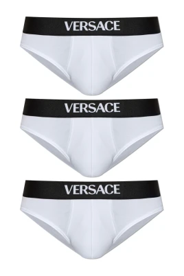 Trepack briefs med logotyp