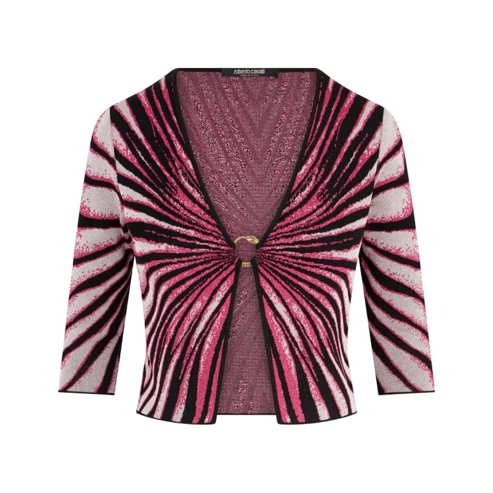Roberto Cavalli Multicolor Cardigans, Female, Xs, Ray Of Paradise Print Cardigan