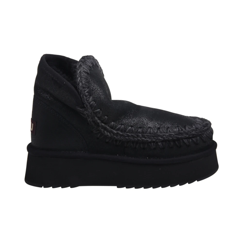 Mou Women's Black Mini Eskimo Platform Boot