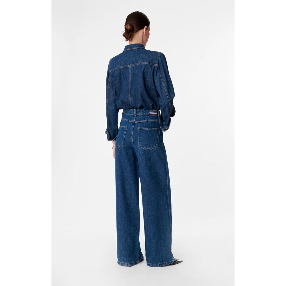 Vanessa Bruno Wijd uitlopende jeans met hoge taille Blue Dames