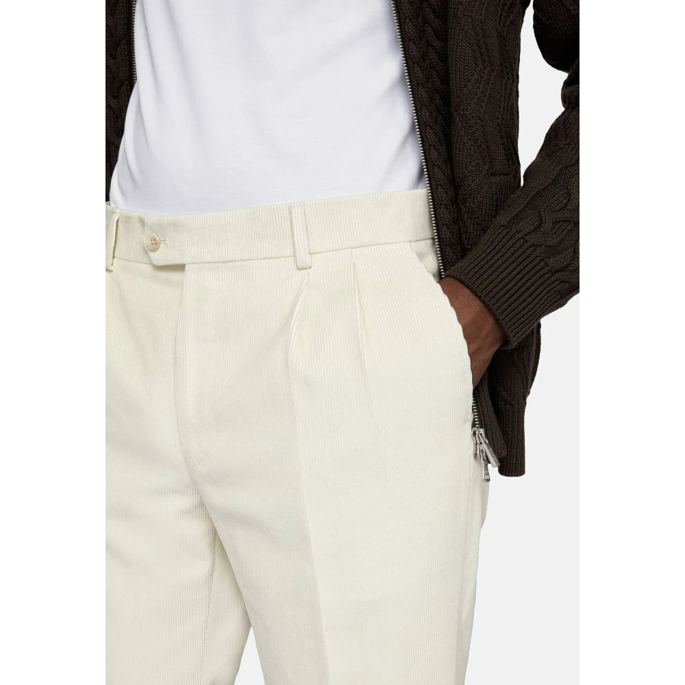 Boggi Milano Katoenen Fluwelen Broek Beige Heren