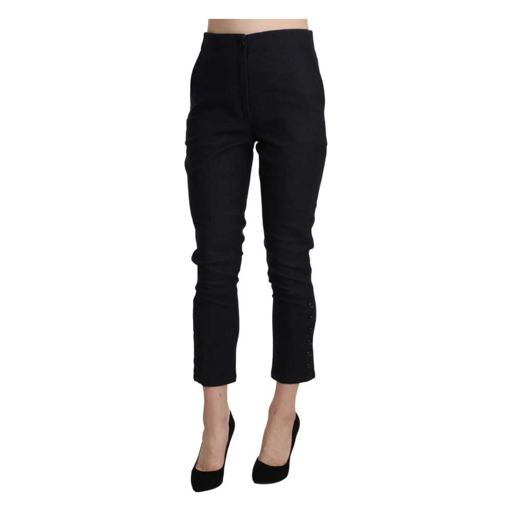 Ermanno Scervino Luxe Hoge Taille Capri Broek Black Dames