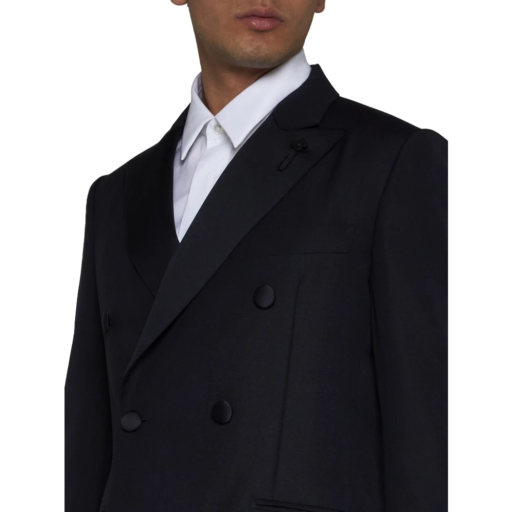 Lardini Blauw Wol-Mohair Blazer en Broek Blue Heren