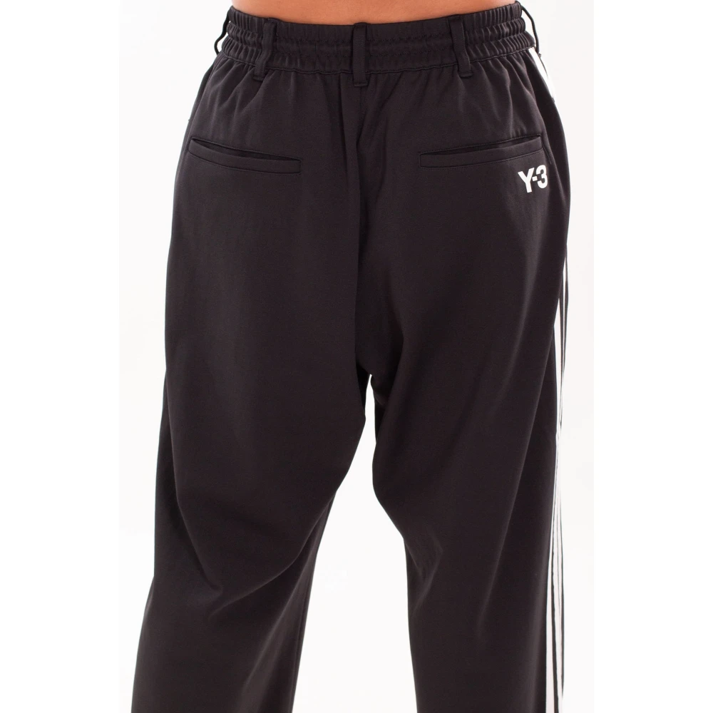Y-3 Zwarte losse trackpants met 3 strepen Black Heren