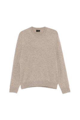ljusbrun-ribbad-crew-neck-troja