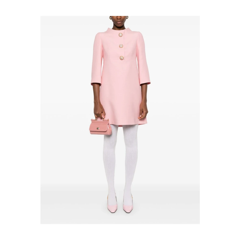 Valentino Roze Jurk met Knoopdetail Pink Dames