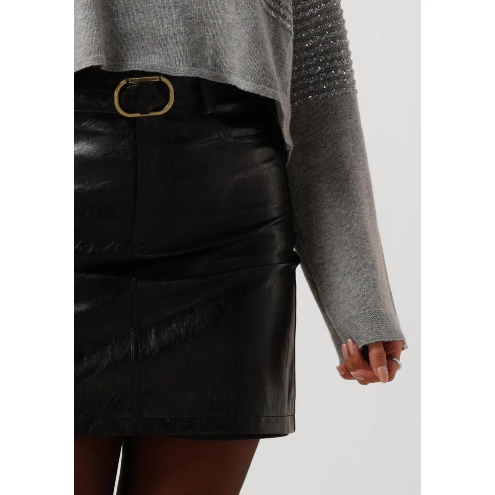 Twinset Zwarte Minirok Elegant Look Black Dames