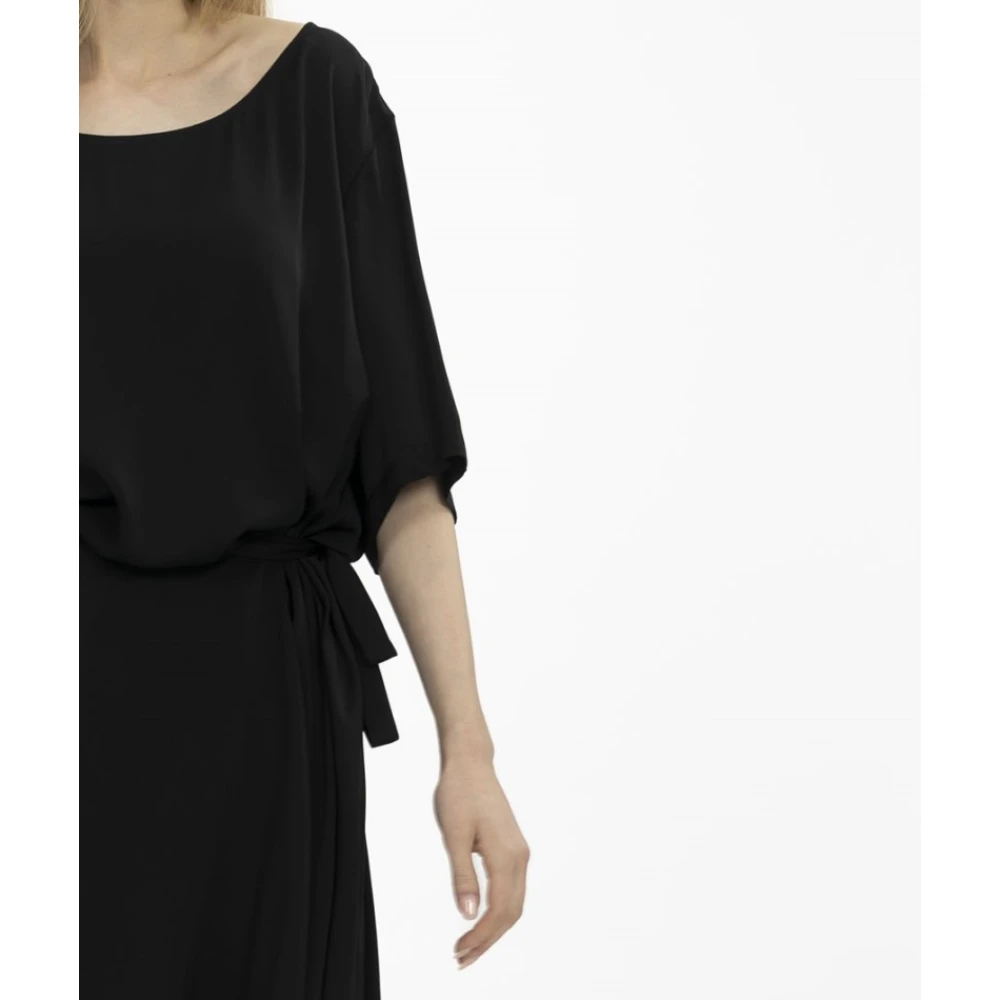 Aspesi Korte Jurk met Ronde Hals Black Dames