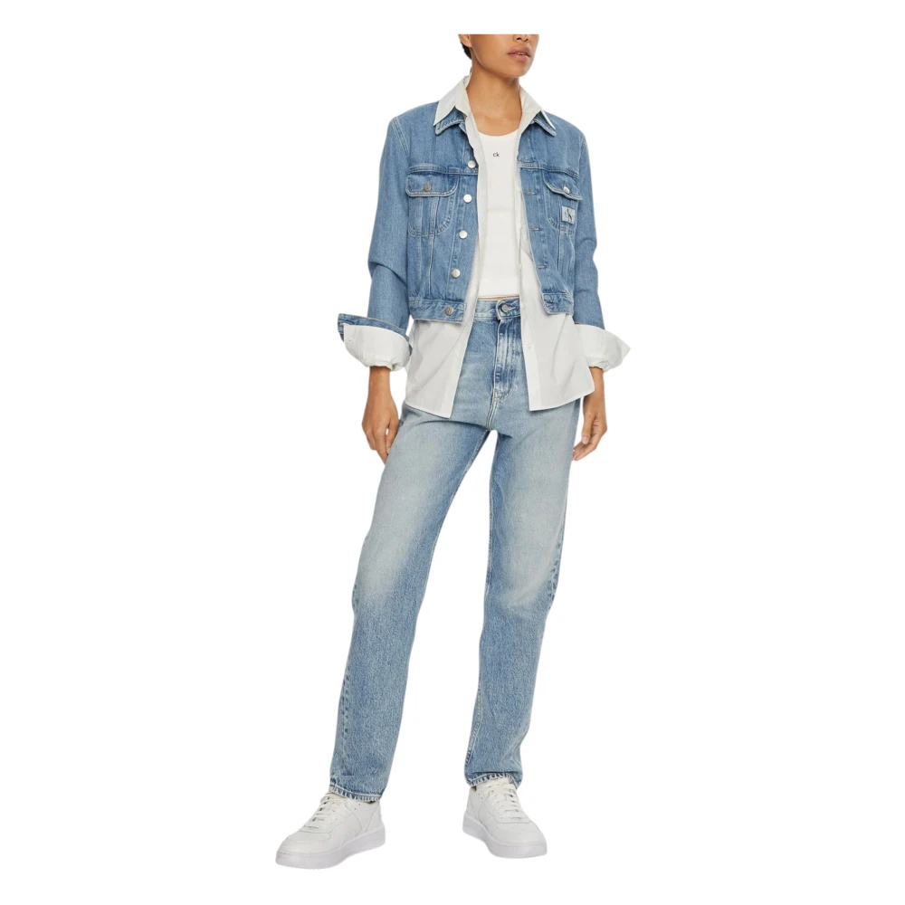 Calvin Klein Jeans Authentieke Slim Straight Jeans Blue Dames