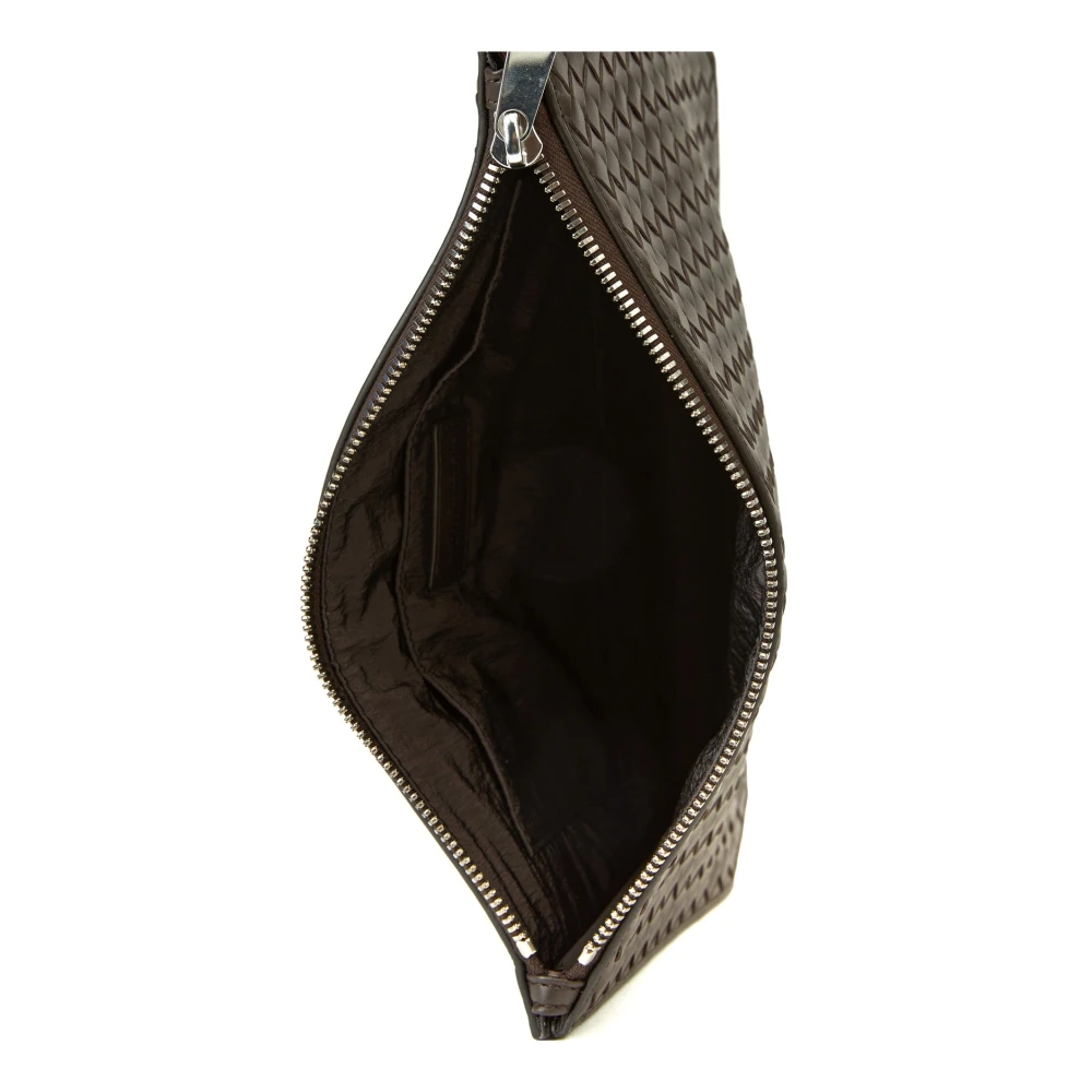 Bottega Veneta Leren staande zak met ritssluiting Brown Heren