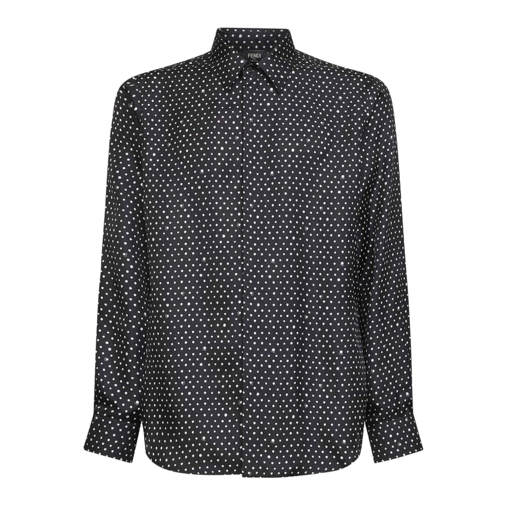 Fendi Svart Falena Dots Silk Shirt