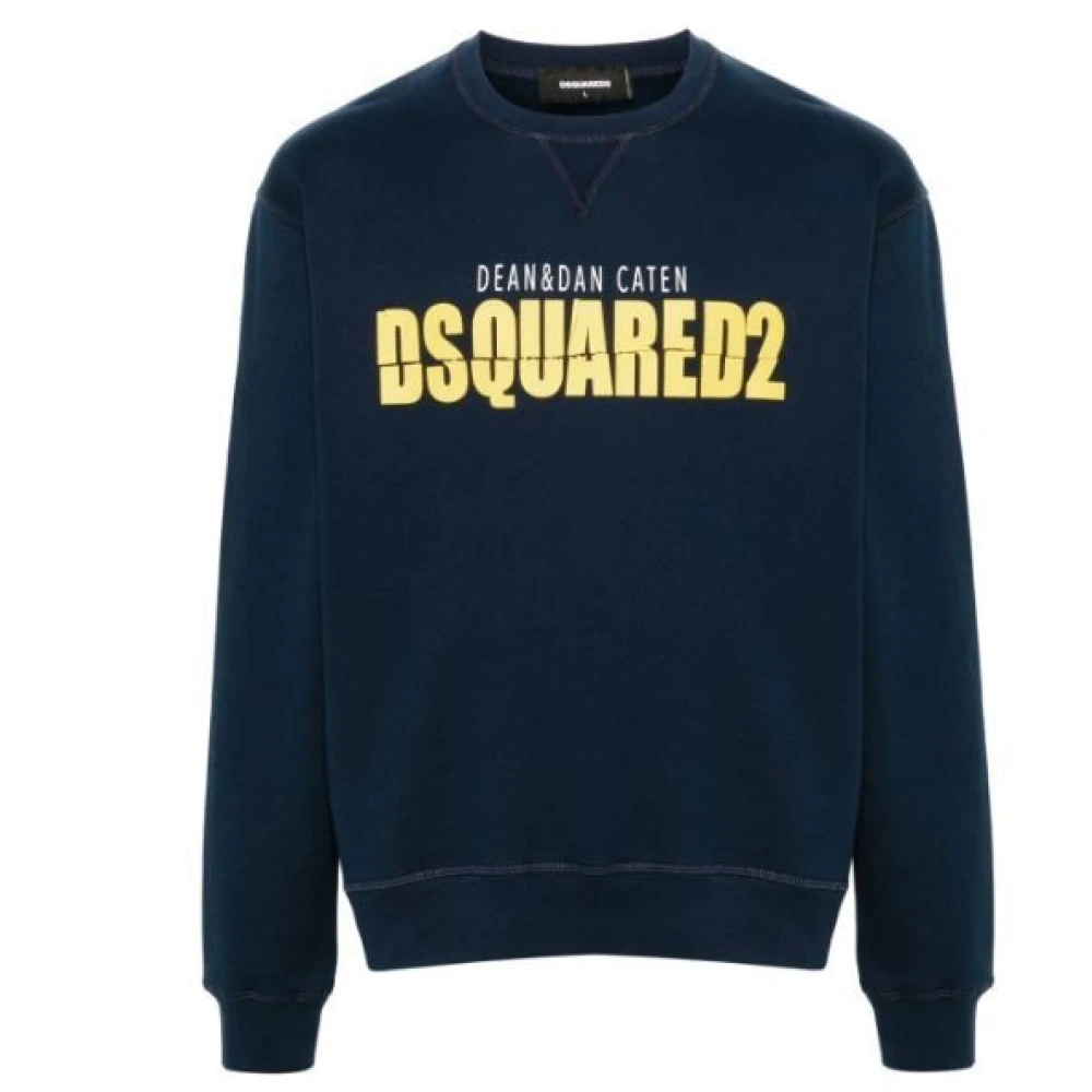 Dsquared2 Cool Fit Crewneck Sweatshirt Navy Blue Heren
