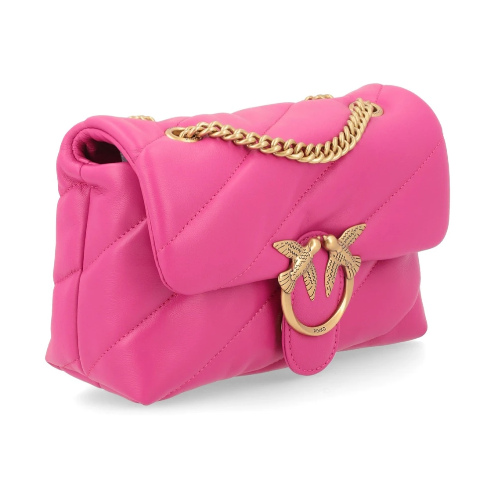 pinko Mini Love Bag Puff Quilt Leer Pink Dames