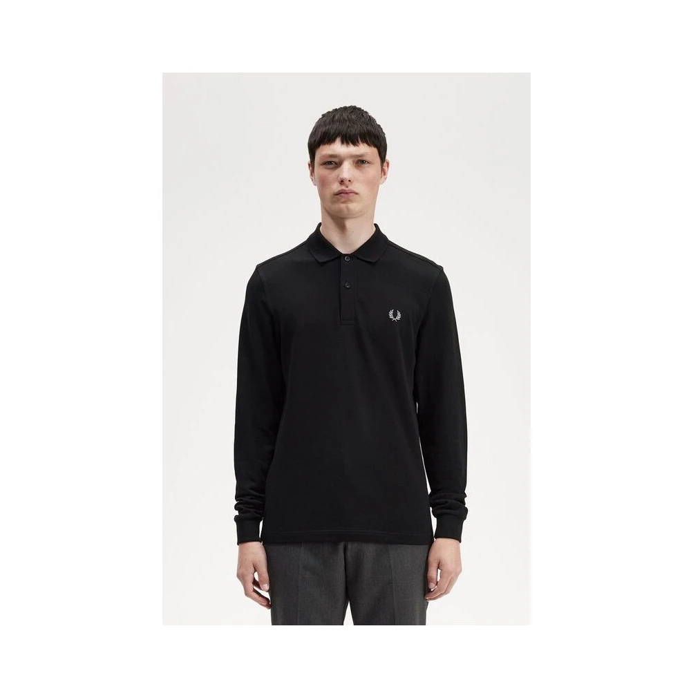 Fred Perry Lange Mouw Polo Shirt Black Heren
