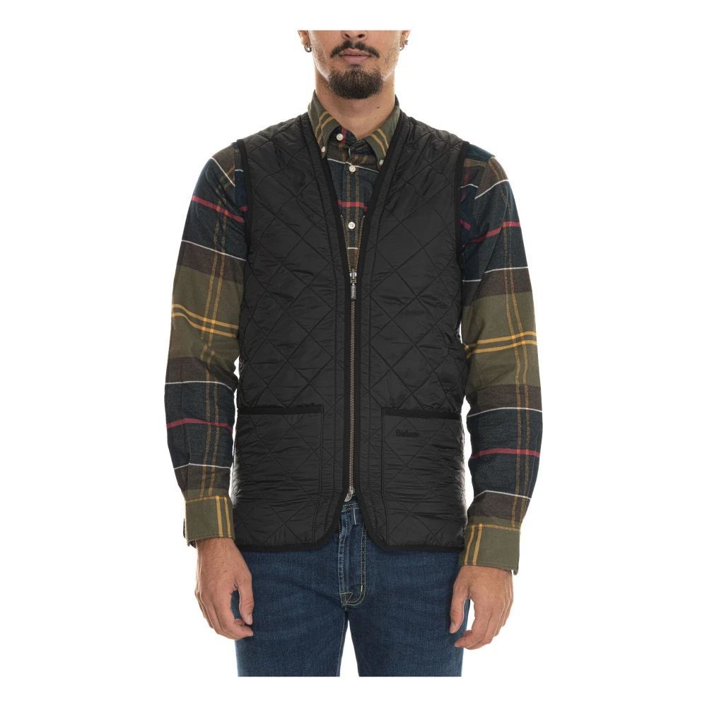 Barbour Gewatteerd Gilet met Fleece Voering Black Heren