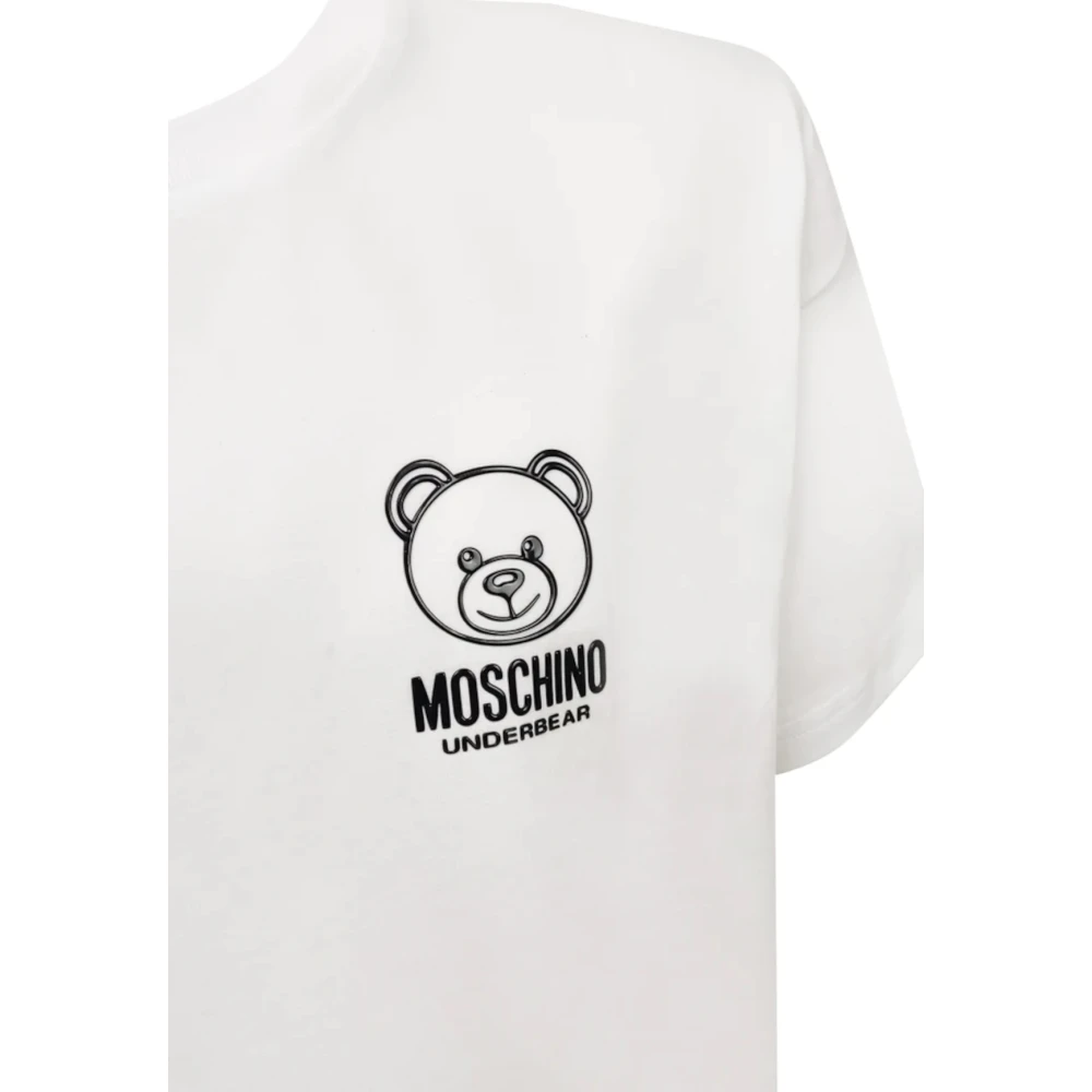 Moschino Wit Logo T-shirt White Heren