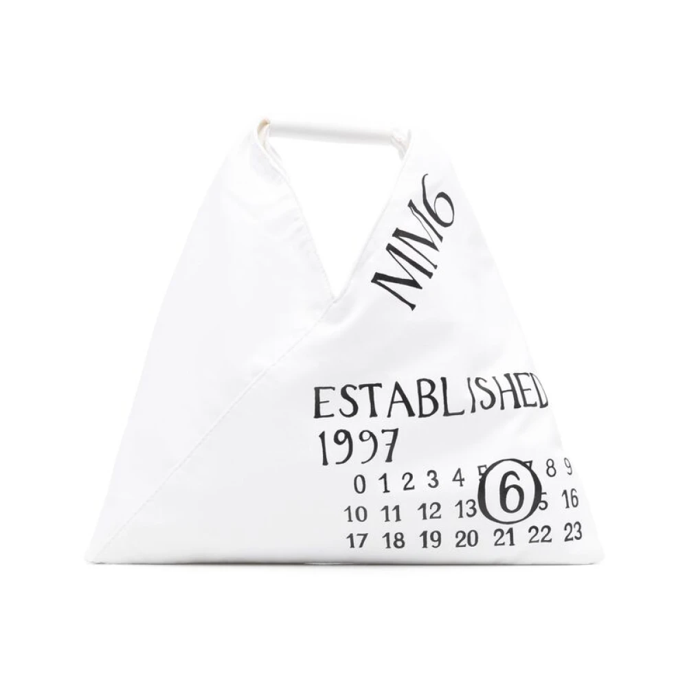 MM6 Maison Margiela Top Handle Bag met Patch Pocket White Dames