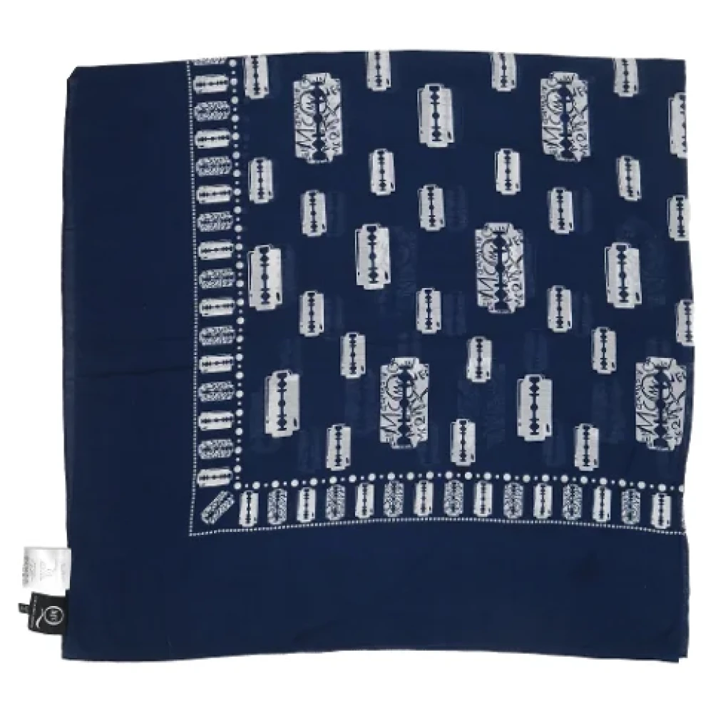 Alexander McQueen Pre-owned Cotton scarves Blue Dames