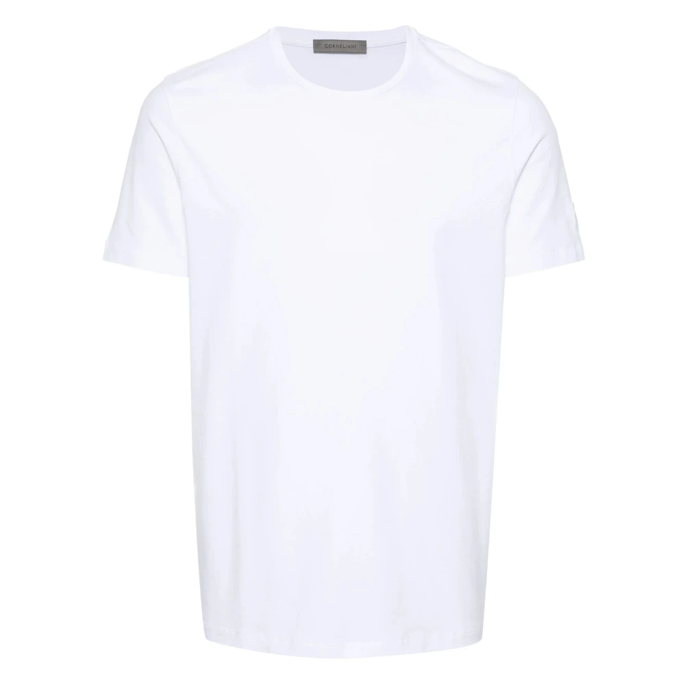Corneliani Geborduurd katoenen T-shirt White Heren