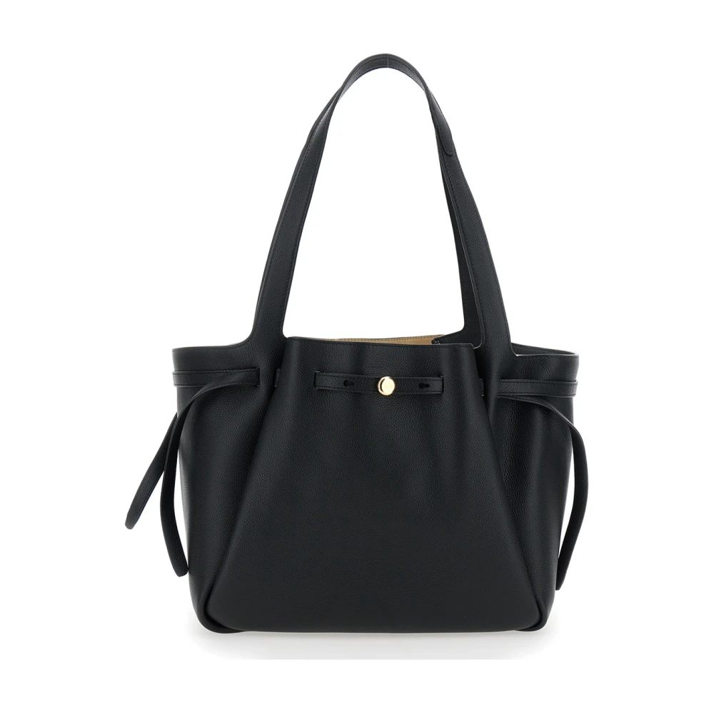 TORY BURCH Zwarte Tote Tas met Trekkoordsluiting Black Dames