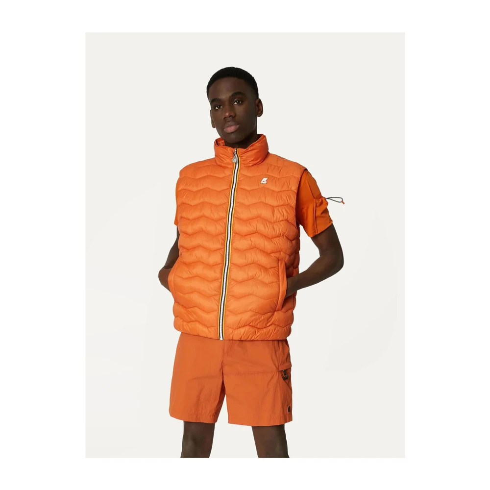 K-way Gewatteerde Warme Oranje Koperen Jas Orange Heren