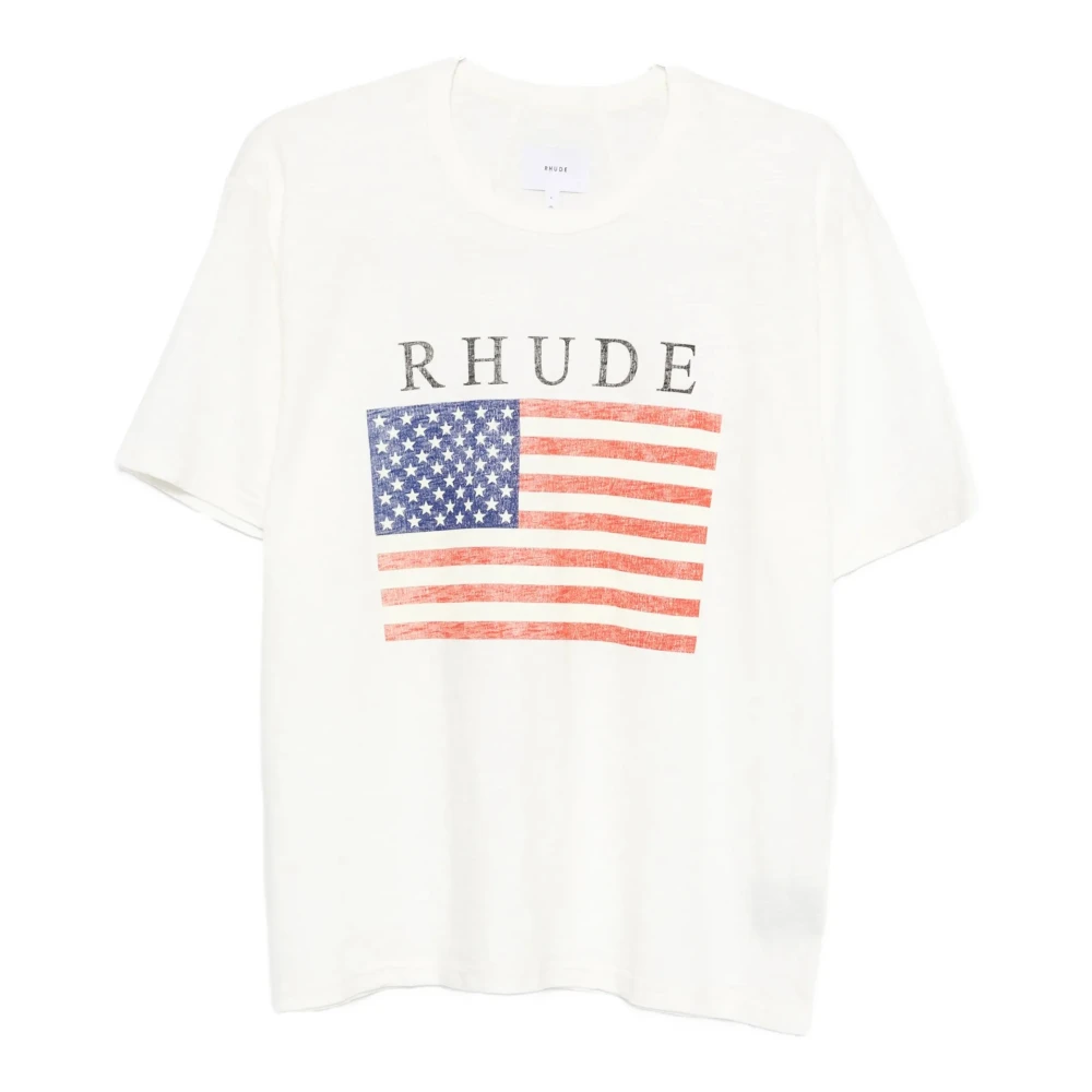 Rhude Men's White Graphic Print T-Shirt - T-Shirts - M - Tops