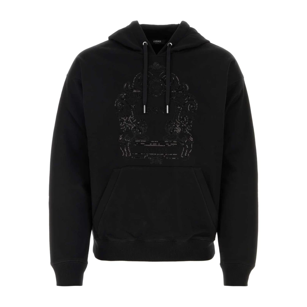 Versace Zwarte katoenen sweatshirt Black Heren