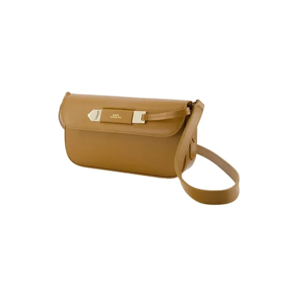A.p.c. Leather clutches Brown Dames