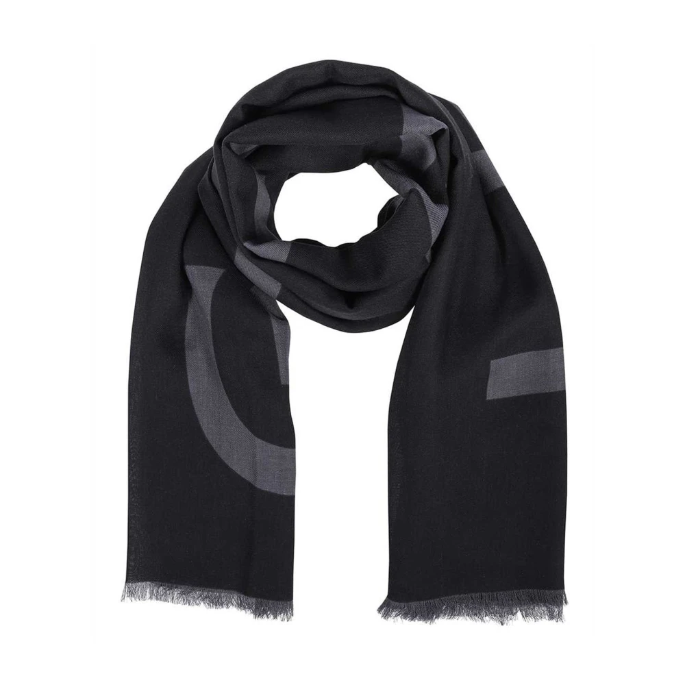 Givenchy Logo Sjaal met Franjes Black Unisex
