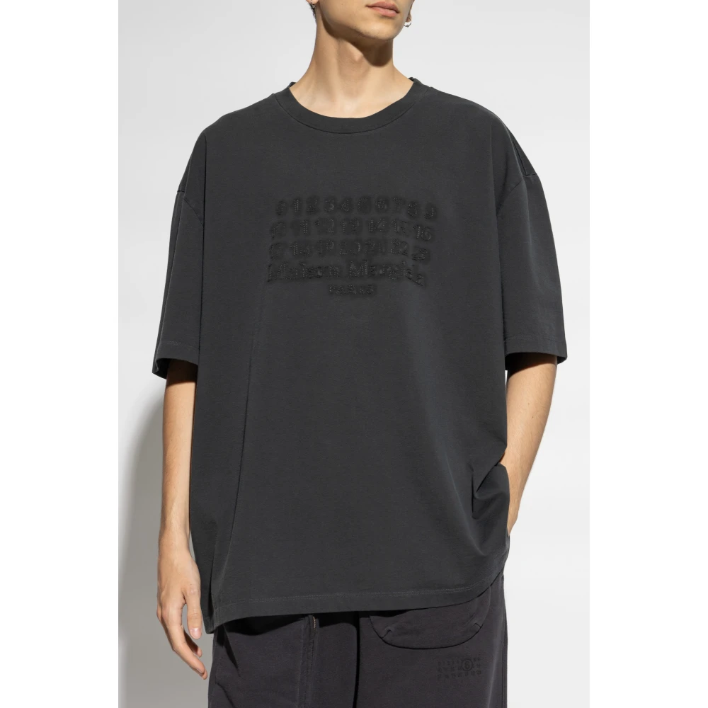 Maison Margiela T-shirt met logo Gray Heren