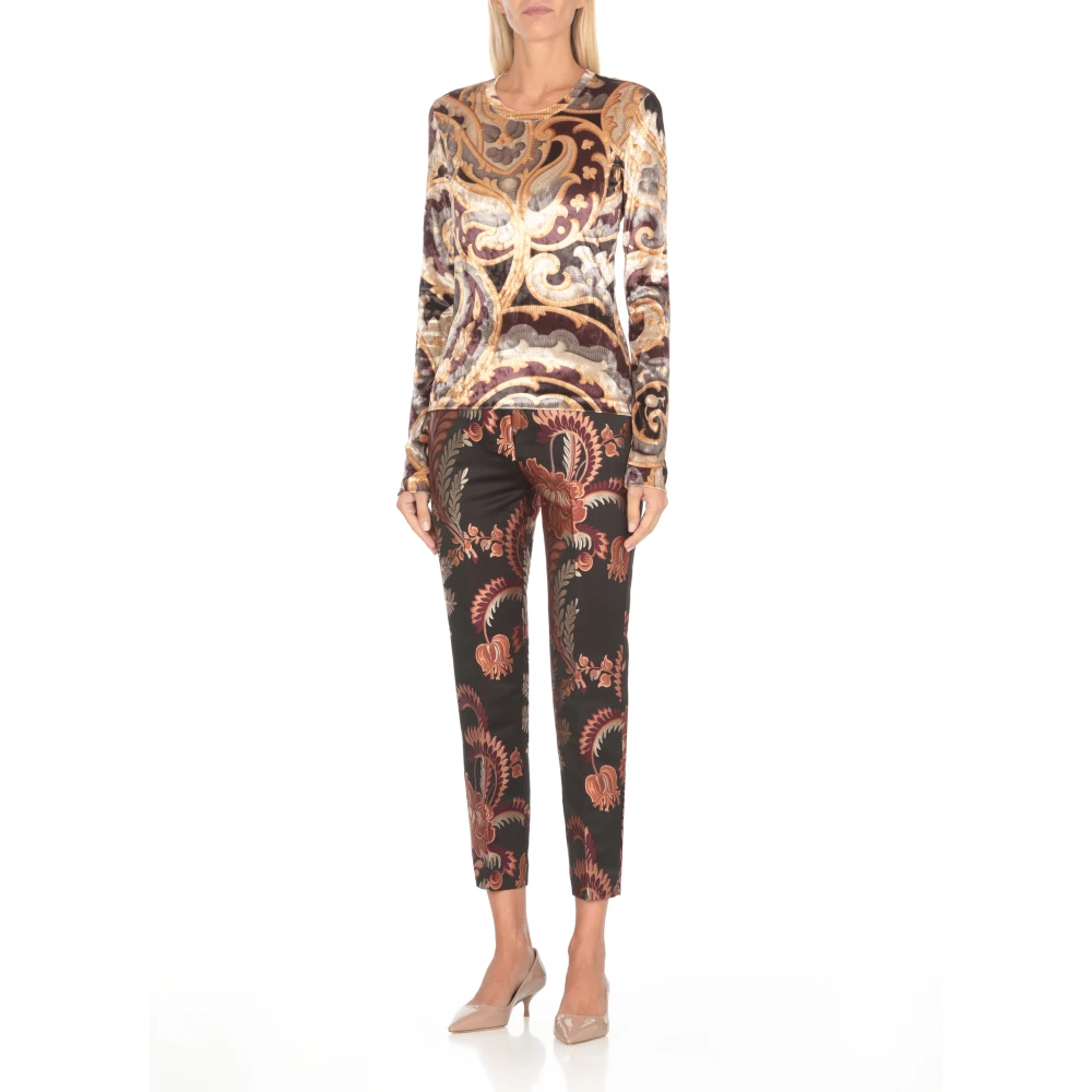 ETRO Multicolor Chenille Sweater met All-Over Print Multicolor Dames