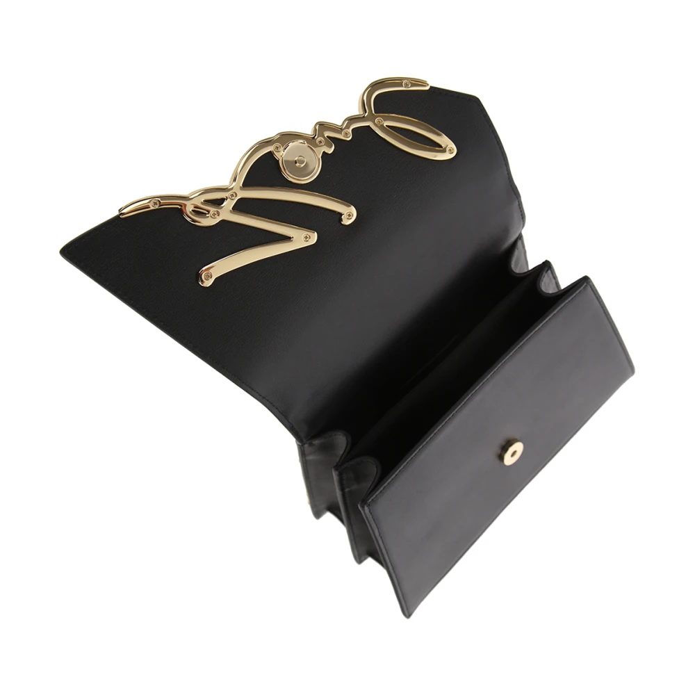 Karl Lagerfeld Signature 2.0 Crossbody Tas in Zwart Goud Black Dames