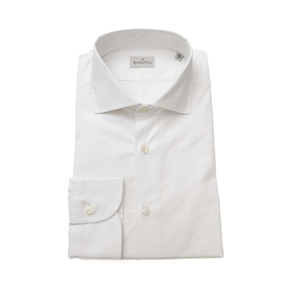 Bagutta Elegant Slim Fit Overhemd met Franse Kraag White Heren
