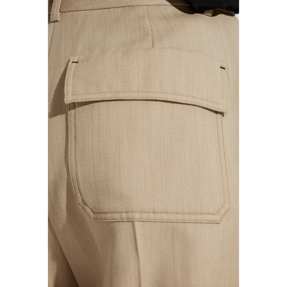 Victoria Beckham Wijde broek Beige Dames