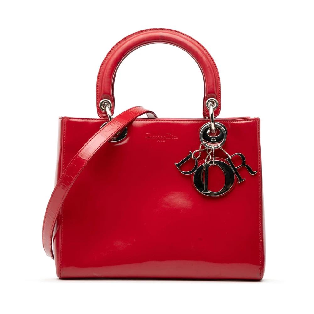 Dior Vintage Women's Red Pre-Owned Vintage Leather Handbag