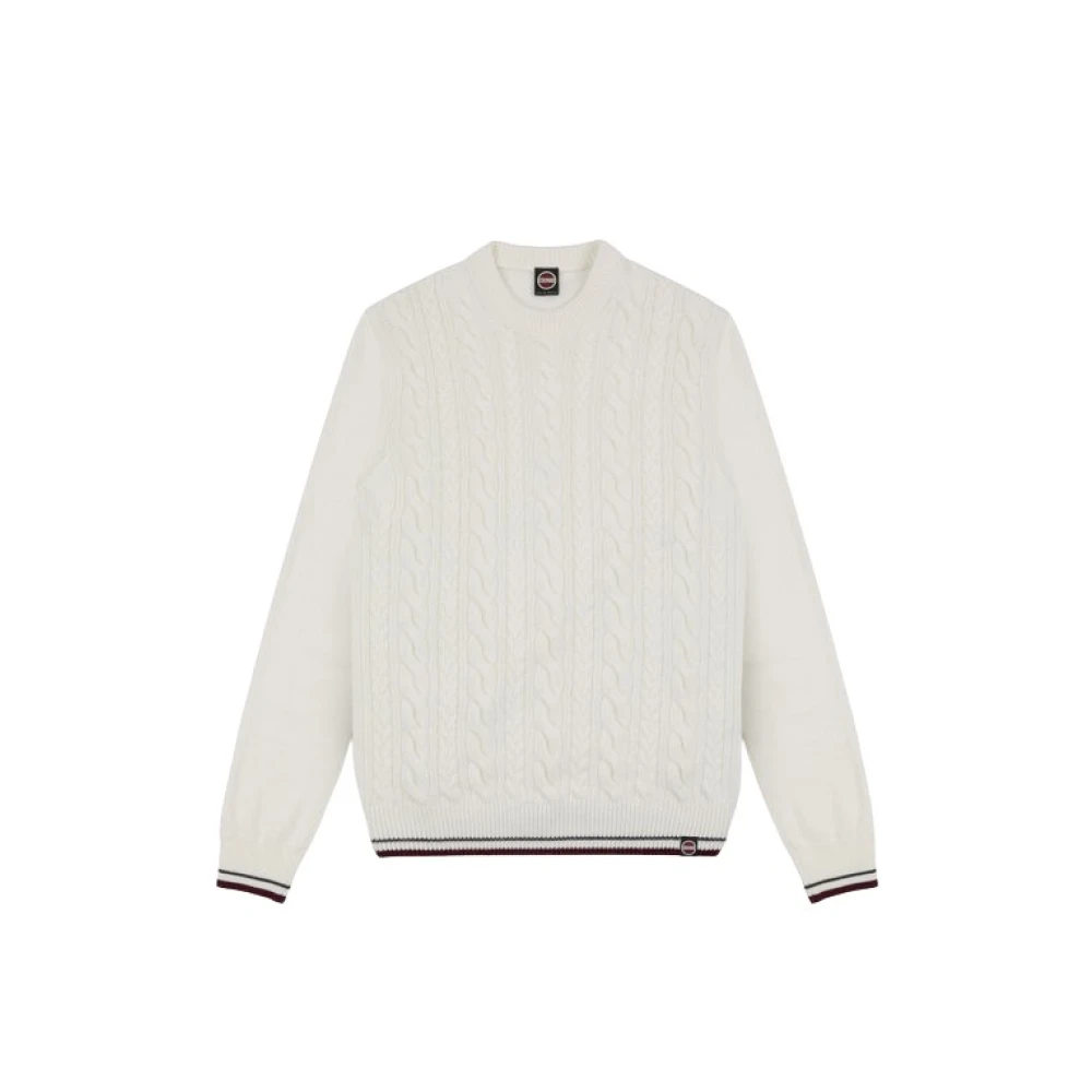 Colmar Witte Trui met Gevlochten Voorkant White Heren