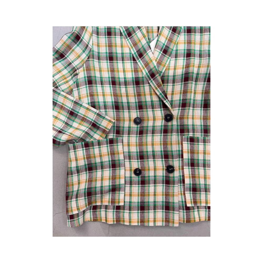 Phisique du Role Geruite Linnen Blazer Multicolor Dames