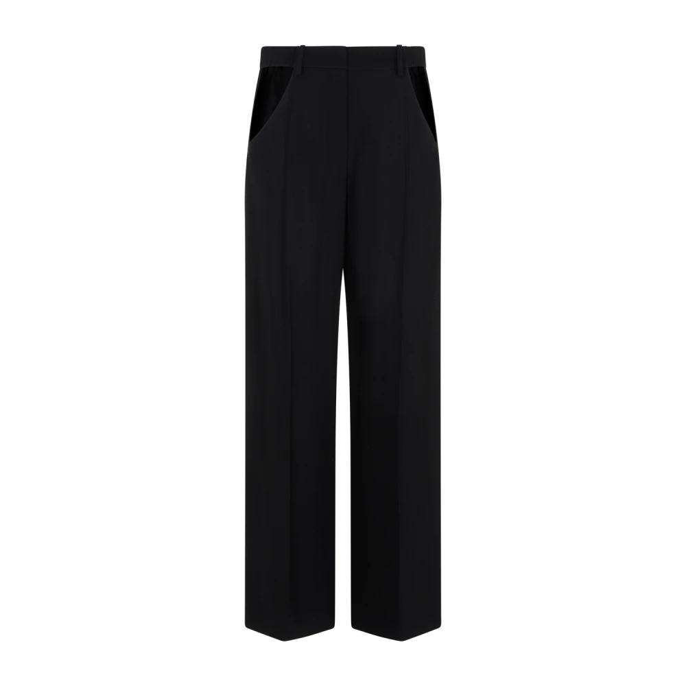 Mugler Zwarte viscose broek Aw23 Black Dames