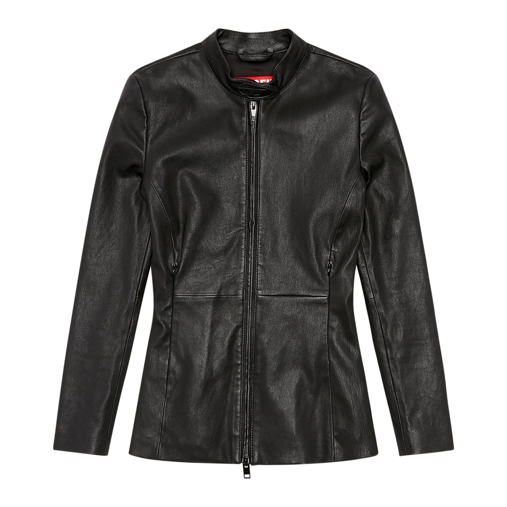 Diesel Stretch-leather jacket Black Dames